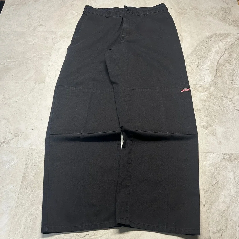 Dickies Loose Fit Double Knee Work Pants Black Mens 34x30 Streetwear Skater
